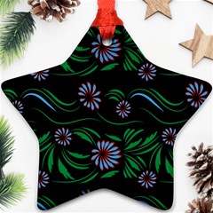Folk Flowers Print Floral Pattern Ethnic Art Star Ornament (two Sides) by Eskimos