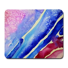 Painting-abstract-blue-pink-spots Large Mousepads by Jancukart