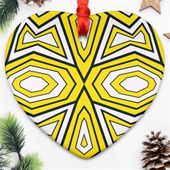 Abstract Pattern Geometric Backgrounds  Heart Ornament (two Sides) by Eskimos