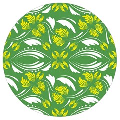 Folk Flowers Print Floral Pattern Ethnic Art Round Trivet by Eskimos