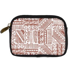 Tribal Pattern Vintage Texture Digital Camera Leather Case by Sapixe