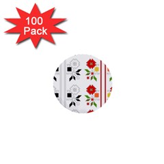 Vectors Bulgarian Folk Art Folk Art 1  Mini Buttons (100 Pack)  by Sapixe