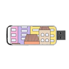 Houses City Architecture Building Portable Usb Flash (two Sides) by Sapixe