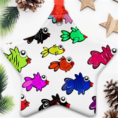 Fish Fishes Marine Life Swimming Water Ornament (star) by Sapixe