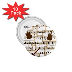 Music Paper Guitars Background Art 1 75  Buttons (10 Pack) by Sapixe