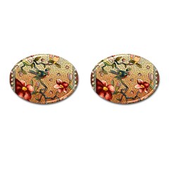 Flower Cubism Mosaic Vintage Cufflinks (oval) by Sapixe