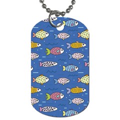 Sea Fish Blue Submarine Animals Dog Tag (one Side) by Amaryn4rt