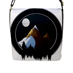 Mountains Forest Moon Stars View Flap Closure Messenger Bag (l) by Wegoenart