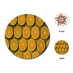 Orange Slices Cross Sections Pattern Playing Cards Single Design (round) by artworkshop