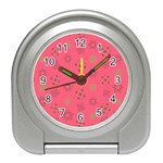 Pink Art Pattern Design Geometric Travel Alarm Clock Front