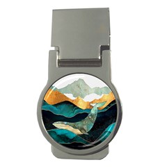 Ocean Whale Painting Sea Undersea Money Clips (round)  by Wegoenart