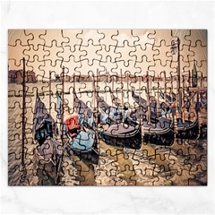 Black Several Boats - Colorful Italy  Rectangular Jigsaw Puzzl by ConteMonfrey