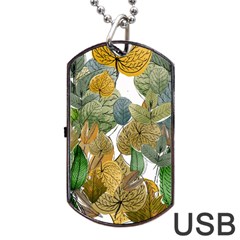 Illustration Sheet Autumn Color Drawing Dog Tag Usb Flash (one Side) by Wegoenart