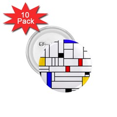 Illustration Geometric Abstract Plates Mosaic 1 75  Buttons (10 Pack) by Wegoenart
