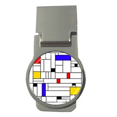 Illustration Geometric Abstract Plates Mosaic Money Clips (round)  by Wegoenart