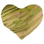 Green Pattern Texture Marble Large 19  Premium Heart Shape Cushions Back