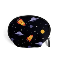 Cosmos Rocket Spaceships Ufo Accessory Pouch (small) by Wegoenart