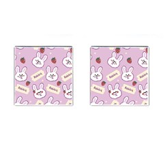 Illustration Rabbit Cartoon Background Pattern Cufflinks (square) by Sudhe