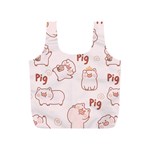 Pig Cartoon Background Pattern Full Print Recycle Bag (S) Back