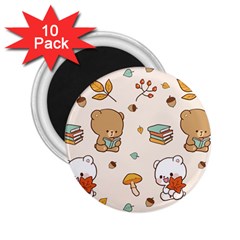 Illustration Bear Cartoon Background Pattern 2 25  Magnets (10 Pack)  by Sudhe