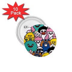 Illustration Animals Cartoon Background Pattern 1 75  Buttons (10 Pack) by Sudhe