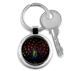 Beautiful Peacock Feather Key Chain (round) by Jancukart