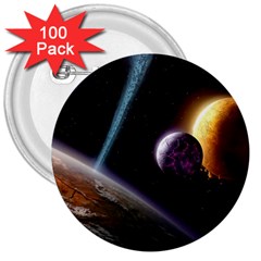 Planets In Space 3  Buttons (100 Pack)  by Sapixe