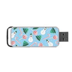 Christmas Sweets Snowman Background Portable Usb Flash (one Side) by danenraven