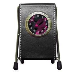 Hexagon Geometric Art Design Pen Holder Desk Clock by danenraven