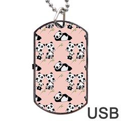 Pattern Panda Bear Dog Tag Usb Flash (two Sides) by danenraven