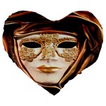 Venetian Mask Large 19  Premium Flano Heart Shape Cushions Front