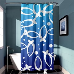 Blue Fish Water Aquarium Shower Curtain 36  X 72  (stall)  by danenraven