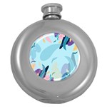 Leaves Leaf Nature Background Plant Round Hip Flask (5 oz) Front