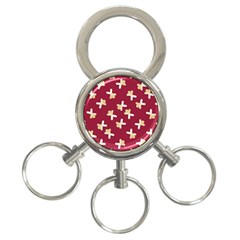 Gold Gingerbread Man Burgundy 3-ring Key Chain by TetiBright
