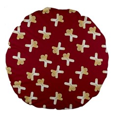 Gold Gingerbread Man Burgundy Large 18  Premium Flano Round Cushions by TetiBright
