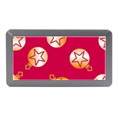 Orange Ornaments With Stars Pink Memory Card Reader (mini) by TetiBright
