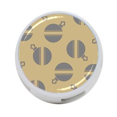 Gray Stripe Ornaments Brown 4-port Usb Hub (two Sides) by TetiBright