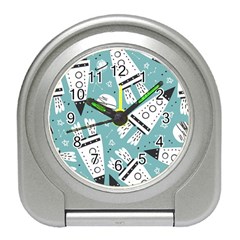 Cute Seamless Pattern With Rocket Planets-stars Travel Alarm Clock by BangZart