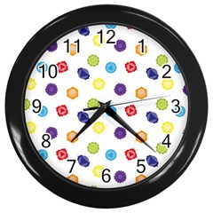Chakras Cakra Yoga Symbol Template Wall Clock (black) by Wegoenart