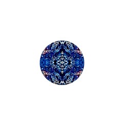 Cobalt Arabesque 1  Mini Buttons by kaleidomarblingart