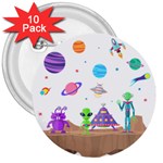 Alien Ufo Star Universe Star Vector Image 3  Buttons (10 pack)  Front