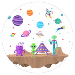 Alien Ufo Star Universe Star Vector Image Round Trivet by Jancukart