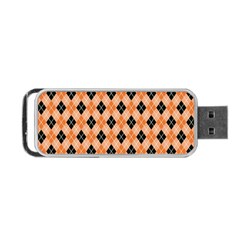 Halloween Inspired Black Orange Diagonal Plaids Portable Usb Flash (one Side) by ConteMonfrey
