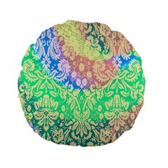 Hippie Fabric Background Tie Dye Standard 15  Premium Flano Round Cushions by Ravend