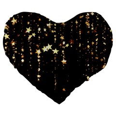 Stars Christmas Background Pattern Large 19  Premium Heart Shape Cushions by danenraven
