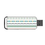 Pattern Colored Line Watercolor Painting Blue Color Splash Portable USB Flash (One Side) Front