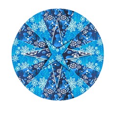 Christmas-background-pattern Mini Round Pill Box by Wegoenart