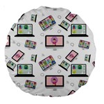 Computer Technology Communication Large 18  Premium Round Cushions Back