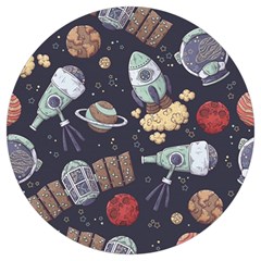 Hand-drawn-pattern-space-elements-collection Round Trivet by Jancukart