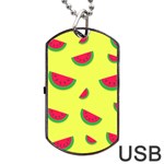 Watermelon Pattern Wallpaper Dog Tag USB Flash (Two Sides) Front